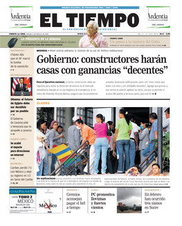 Gobierno: Constructores Harán De La Oposición >> 9 Casas Con Ganancias “Decentes” I N T E R N AC I O N a L E S >