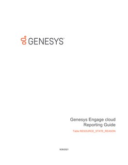 Genesys Engage Cloud Reporting Guide