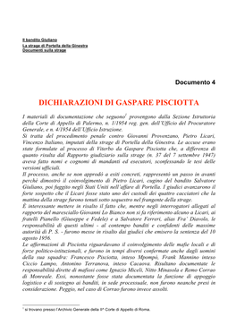 Dichiarazioni Di Gaspare Pisciotta