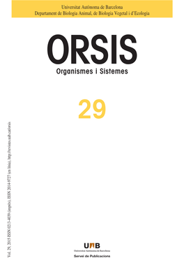 Orsis 29. Organismes I Sistemes