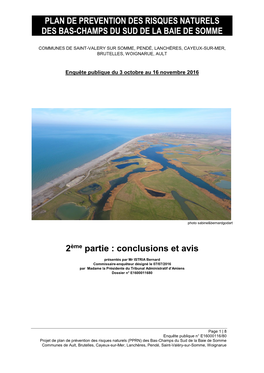 Plan De Prevention Des Risques Naturels Des Bas-Champs Du Sud De La Baie De Somme