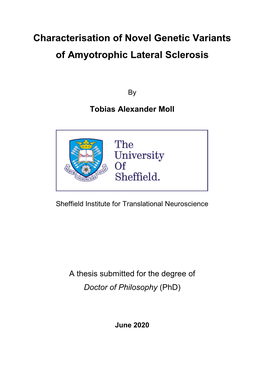 Characterisation of Novel Genetic Variants of Amyotrophic Lateral Sclerosis