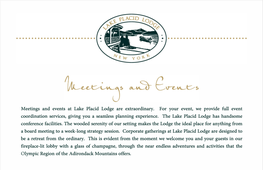 Lake Placid Lodge Corporate Packet