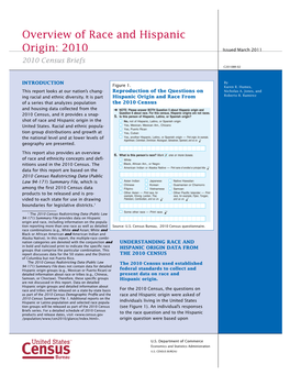 Overview of Race and Hispanic Origin: 2010