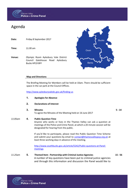 Agenda Document for Thames Valley Police and Crime Panel, 08/09