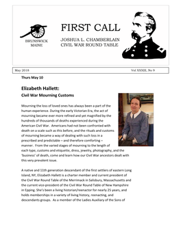 Elizabeth Hallett: Civil War Mourning Customs