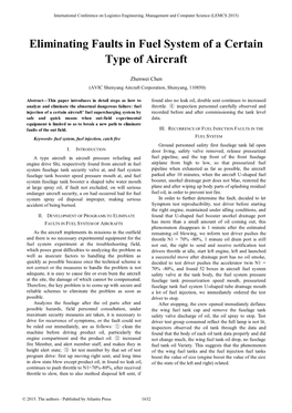 Eliminating Faults in Fuel System of a Certain Type of Aircraft