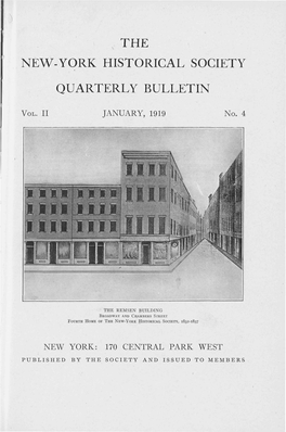 The New-York Historical Society Quarterly Bulletin