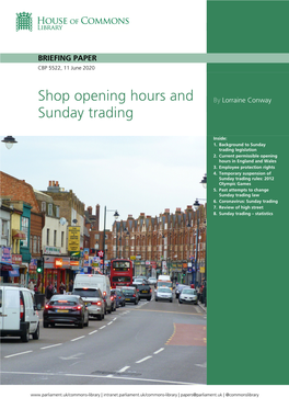 Shop Opening Hours and Sunday Trading