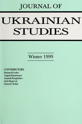 Journal of UKRAINIAN STUDIES