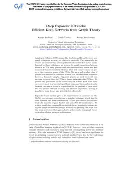 Deep Expander Networks: Efficient Deep Networks from Graph Theory