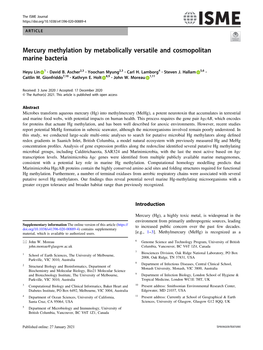 Mercury Methylation by Metabolically Versatile and Cosmopolitan Marine Bacteria