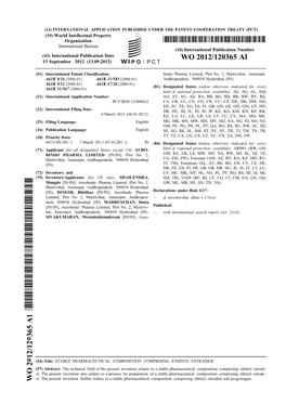 WO 2012/120365 Al 13 September 2012 (13.09.2012) P O P C T
