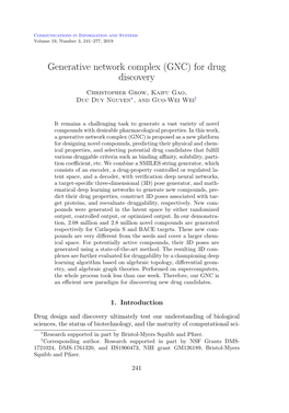 For Drug Discovery Christopher Grow, Kaifu Gao, Duc Duy Nguyen∗, and Guo-Wei Wei†