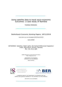 Using Satellite Data to Track Socio-Economic Outcomes: a Case Study of Namibia