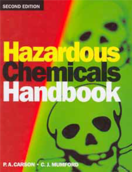 Flammable Chemicals 106 Ignition and Propagation of a Flame Front 106 Control Measures 147 Fire Extinguishment 149 Fire Precautions 151 Vi CONTENTS