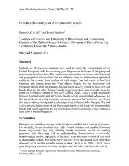 Genetic Relationships of Austrian Cattle Breeds