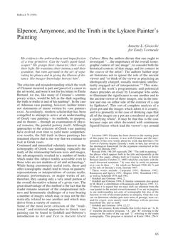 Elpenor, Amymone, and the Truth in the Lykaon Painter's Painting