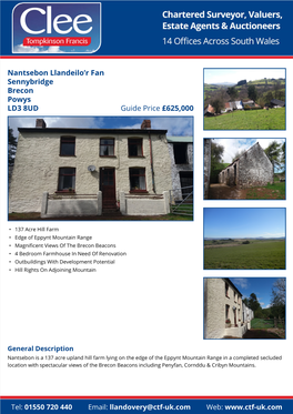 Nantsebon Llandeilo'r Fan Sennybridge Brecon Powys Guide