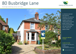 80 Busbridge Lane Busbridge Godalming Surrey GU7 1QQ