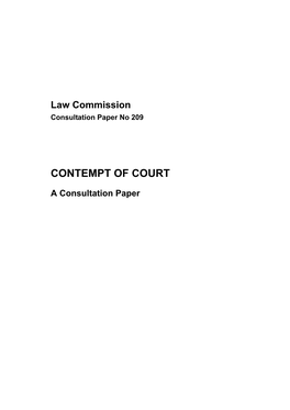 Contempt of Court: a Consultation Paper (No 209)