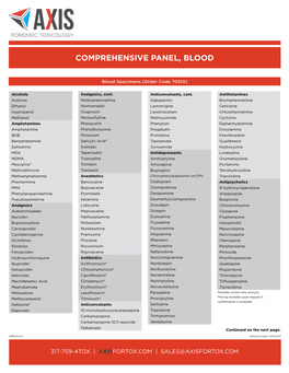 Comprehensive Panel, Blood