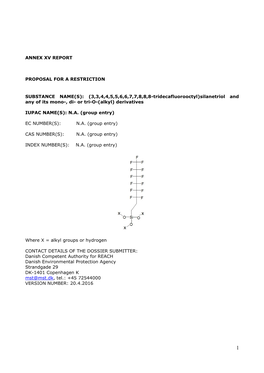 Annex Xv Report