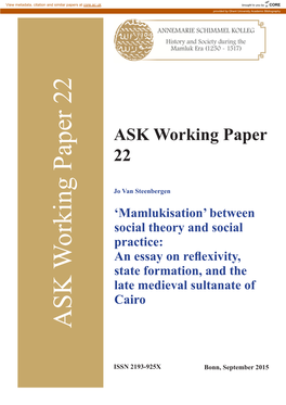 ASK W Orking Paper 22