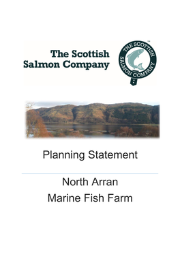 Planning Statement North Arran Marine Fish Farm