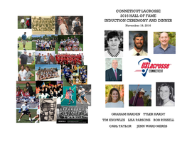 Conneticut Lacrosse 2016 Hall of Fame Induction