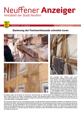 Sanierung Der Fachwerkfassade Schreitet Voran