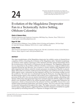 Evolution of the Magdalena Deepwater Fan in a Tectonically Active Setting, Offshore Colombia, in C