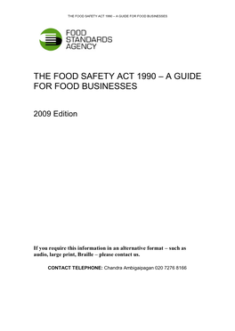 View Food Safety Act 1990