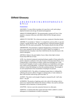 Oilfield Glossary