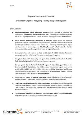 Regional Investment Proposal April 2021