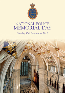 National Police Memorial Day Sunday 30Th September 2012 Memorial Brochure 12 Memorial Brochure 05 07/09/2012 13:56 Page 1