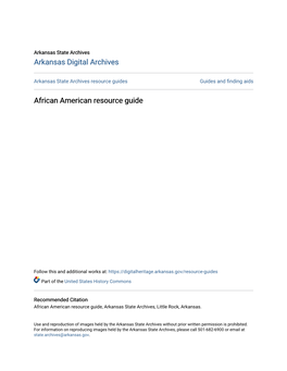 African American Resource Guide