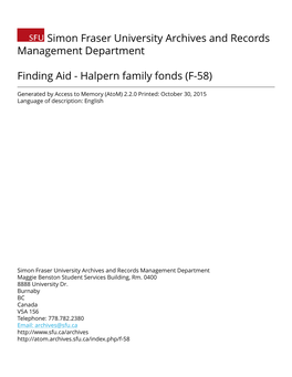 Halpern Family Fonds (F-58)