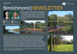 Filmrichmond|NEWSLETTER Hey, It’S Us Again, Coming to You from a Still Rather Sunny Richmond Upon Thames