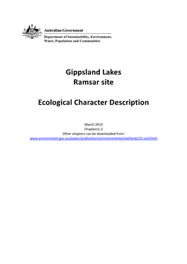 Gippsland Lakes Ramsar Site Ecological Character Description