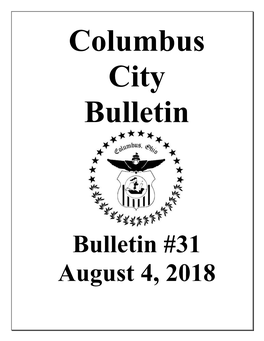 Bulletin #31 August 4, 2018