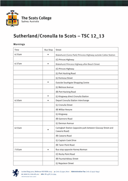 Sutherland/Cronulla to Scots – TSC 12 13