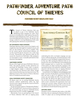 Pathfinder Adventure Path: Council of Thieves