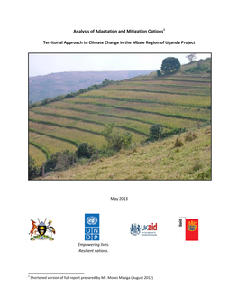 Analysis of Adaptation and Mitigation Options1 Territorial Approach To