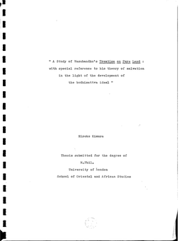 N a Study of Vasubandhu1s Treatise on Pure Land : with Special Reference to His Theory of Salvation