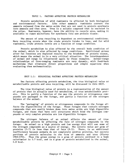 Topic 1. Factors Affecting Protein Metabolism