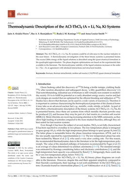 Thermodynamic Description of the Acl-Thcl4 (A = Li, Na, K) Systems