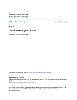 The BG News August 28, 2019