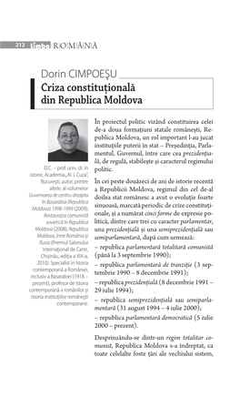 Criza Constituţională Din Republica Moldova