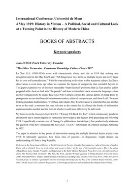Books of Abstracts